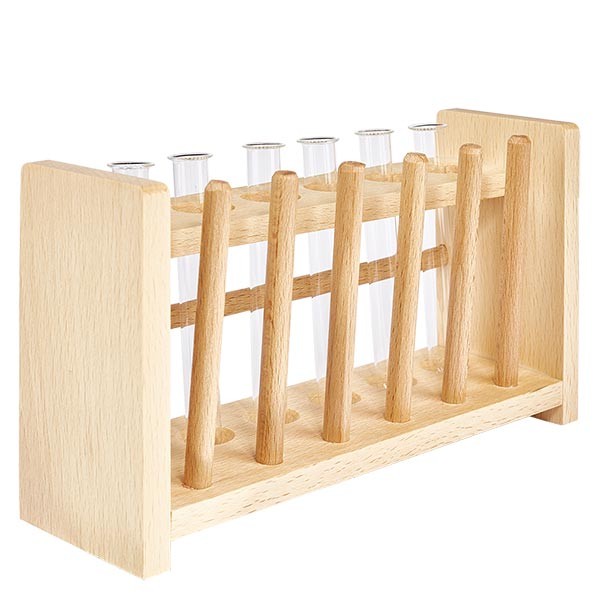 Zestaw drewniany do prob&#243;wek z 6 prob&#243;wkami borokrzemianowymi 100x12