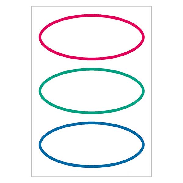Trójkolorowe etykiety uniwersalne (18 etykiet) 76x34mm | 6 arkuszy = 18 naklejek papierowych Trójkolorowe etykiety uniwersalne (18 etykiet) 76x34mm | 6 arkuszy = 18 naklejek papierowych