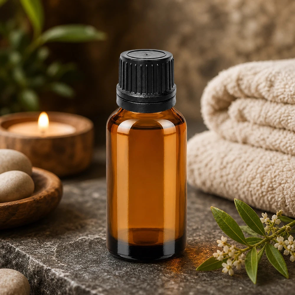 20 ml butelka z kroplomierzem 1 mm czarna OV BrownLine UT18/20 Profesjonalna szklana butelka 20 ml z zakraplaczem do precyzyjnej aplikacji w spa i centrach odnowy biologicznej