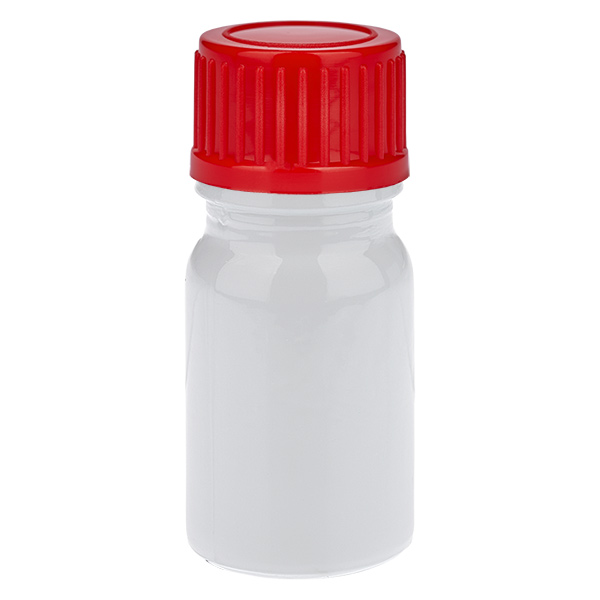 Butelka 5 ml z zakrętką 11 mm, czerwona, standardowa WhiteLine UT18/5 Butelka 5 ml z zakrętką 11 mm, czerwona, standardowa WhiteLine UT18/5