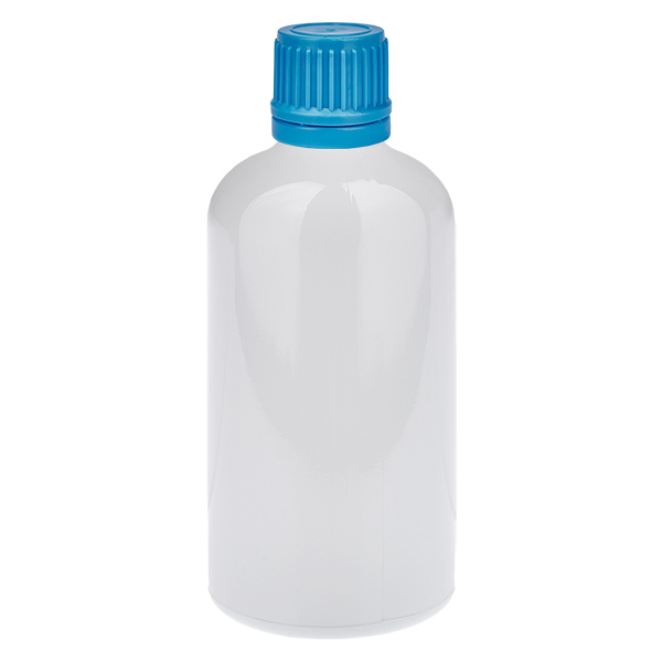 Butelka 100 ml, zamknięcie śrubowe 11 mm, niebieskie, zamknięcie zabezpieczające przed manipulacją WhiteLine UT18/100 Butelka 100 ml, zamknięcie śrubowe 11 mm, niebieskie, zamknięcie zabezpieczające przed manipulacją WhiteLine UT18/100