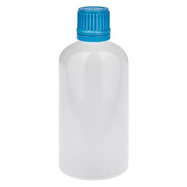 Butelka 100 ml, zamknięcie śrubowe 11 mm, niebieskie, zamknięcie zabezpieczające przed manipulacją WhiteLine UT18/100