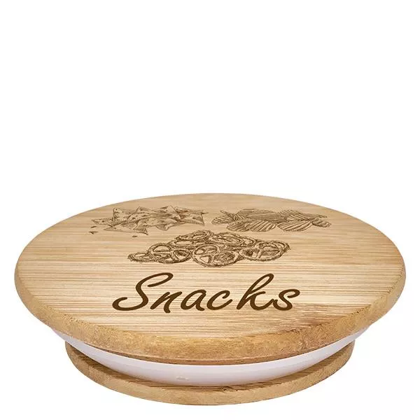 Drewniana pokrywka „Snacks” do WECK RR100 Drewniana pokrywka „Snacks” do WECK RR100