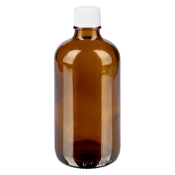 Butelka apteczna brązowa 100ml zakraplacz biały 0,8mm szt. Butelka apteczna brązowa 100ml zakraplacz biały 0,8mm szt.