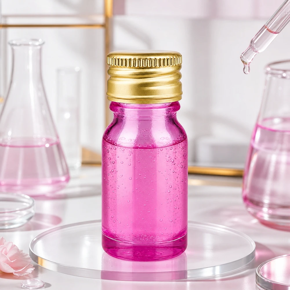 Butelka 10ml 11mm zakrętka aluminiowa standard złota PurpleLine. UT18/10 Kompaktowa butelka laboratoryjna 10 ml w kolorze fioletowym ze złotą aluminiową zakrętką do zastosowań naukowych