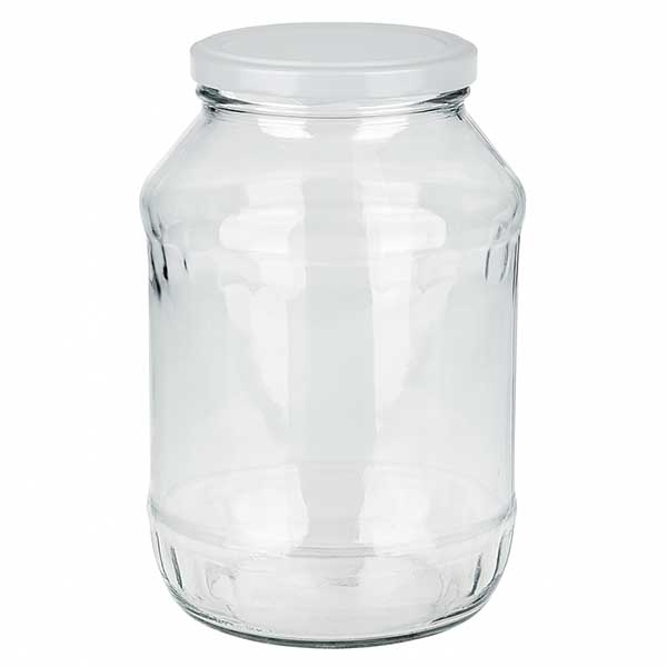 Słoik okrągły 2650 ml z pokrywką BasicSeal białą UN.. Słoik okrągły 2650 ml z pokrywką BasicSeal białą UN..