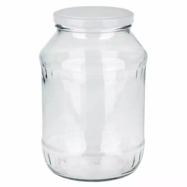 Słoik okrągły 2650 ml z pokrywką BasicSeal białą UN..