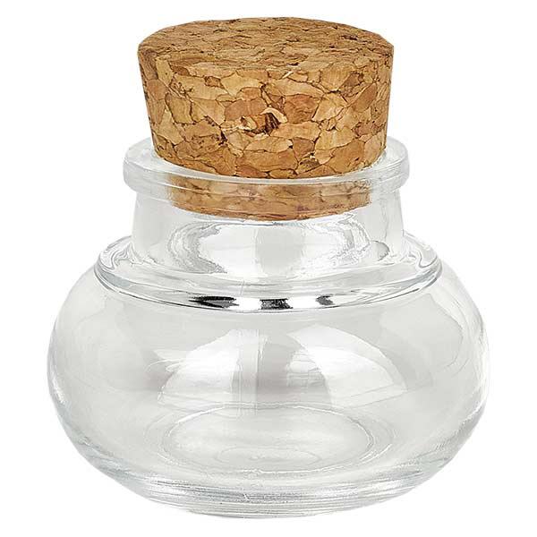 Brzuszek 40 ml przezroczysty, otwór 27 mm, z korkiem. 27.5/31.5 Brzuszek 40 ml przezroczysty, otwór 27 mm, z korkiem. 27.5/31.5