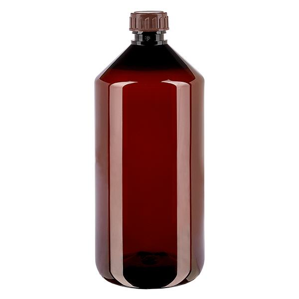 Butelka PET 1000 ml z brązową nakrętką Standard Butelka PET 1000 ml z brązową nakrętką Standard