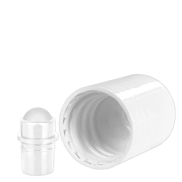 Nasadka roll-on biała (DIN18, UT18) ze szklaną kulką, standardowa nasadka. Z zakrętką. Do ApoGlas®, UNiTWIST® i Miron® Apofl. 5-100 ml z gwintem 18 mm. Nasadka roll-on biała (DIN18, UT18) ze szklaną kulką, standardowa nasadka. Z zakrętką. Do ApoGlas®, UNiTWIST® i Miron® Apofl. 5-100 ml z gwintem 18 mm.