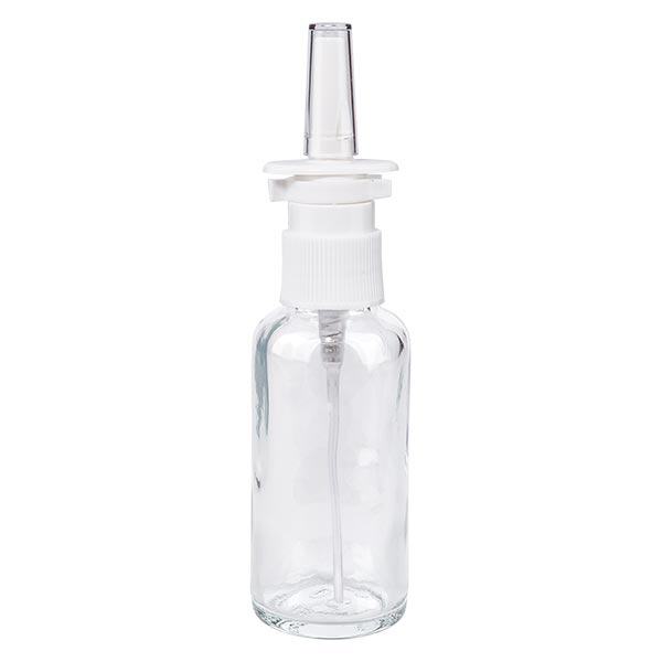 Butelka apteczna przezroczysta 30ml atomizer do nosa biały St Butelka apteczna przezroczysta 30ml atomizer do nosa biały St