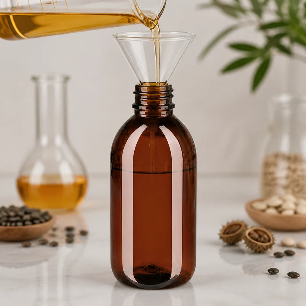 Butelka PET 250ml z atomizerem czarna Kompakte 250ml Braun PET Flasche mit schmalem Flaschenhals für präzises Befüllen