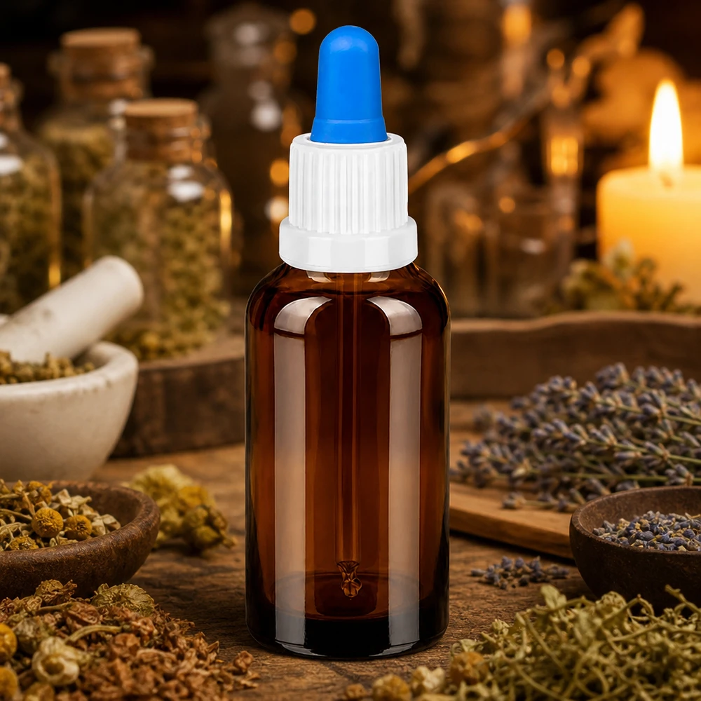 Butelka z pipetą 30 ml biała/niebieska OV BrownLine UT18/30 Butelka z pipetą BrownLine 30 ml z niebieską końcówką - precyzyjne dozowanie kropli do zastosowań laboratoryjnych
