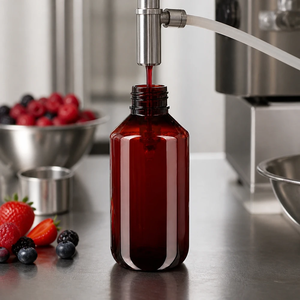 Butelka PET 200ml z pompką dozującą biała Braune PET Flasche 200ml mit schmalem Schraubhals für präzise Dispenserpumpe geeignet