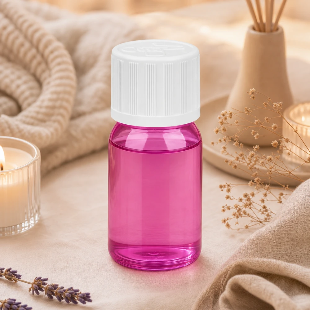 5 ml butelka do aromaterapii z zakrętką zabezpieczającą przed dziećmi w kolorze jasnofioletowym do olejków eterycznych