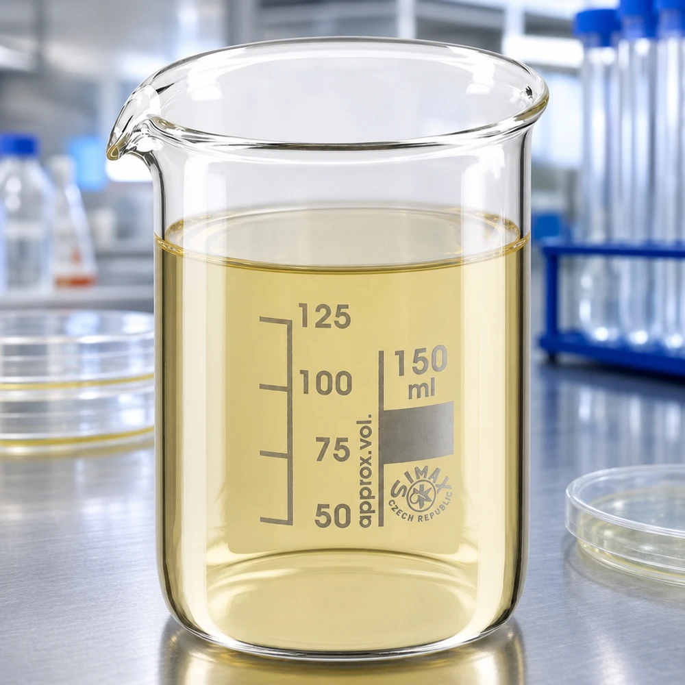 Zlewka 150 ml ze szkła borokrzemowego, niski kształt Przezroczysta zlewka o pojemności 150 ml z dziobkiem do nalewania do profesjonalnych zastosowań laboratoryjnych