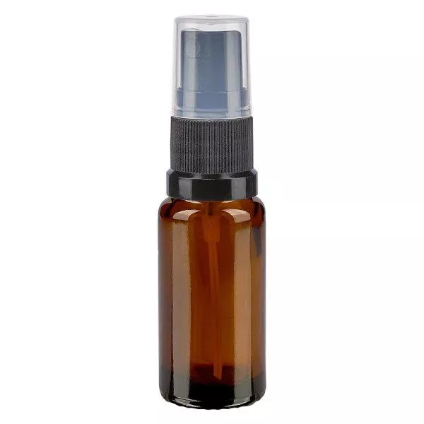 Butelka apteczna brązowa 10ml spray top czarny