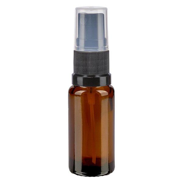 Butelka apteczna brązowa 10ml spray top czarny Butelka apteczna brązowa 10ml spray top czarny