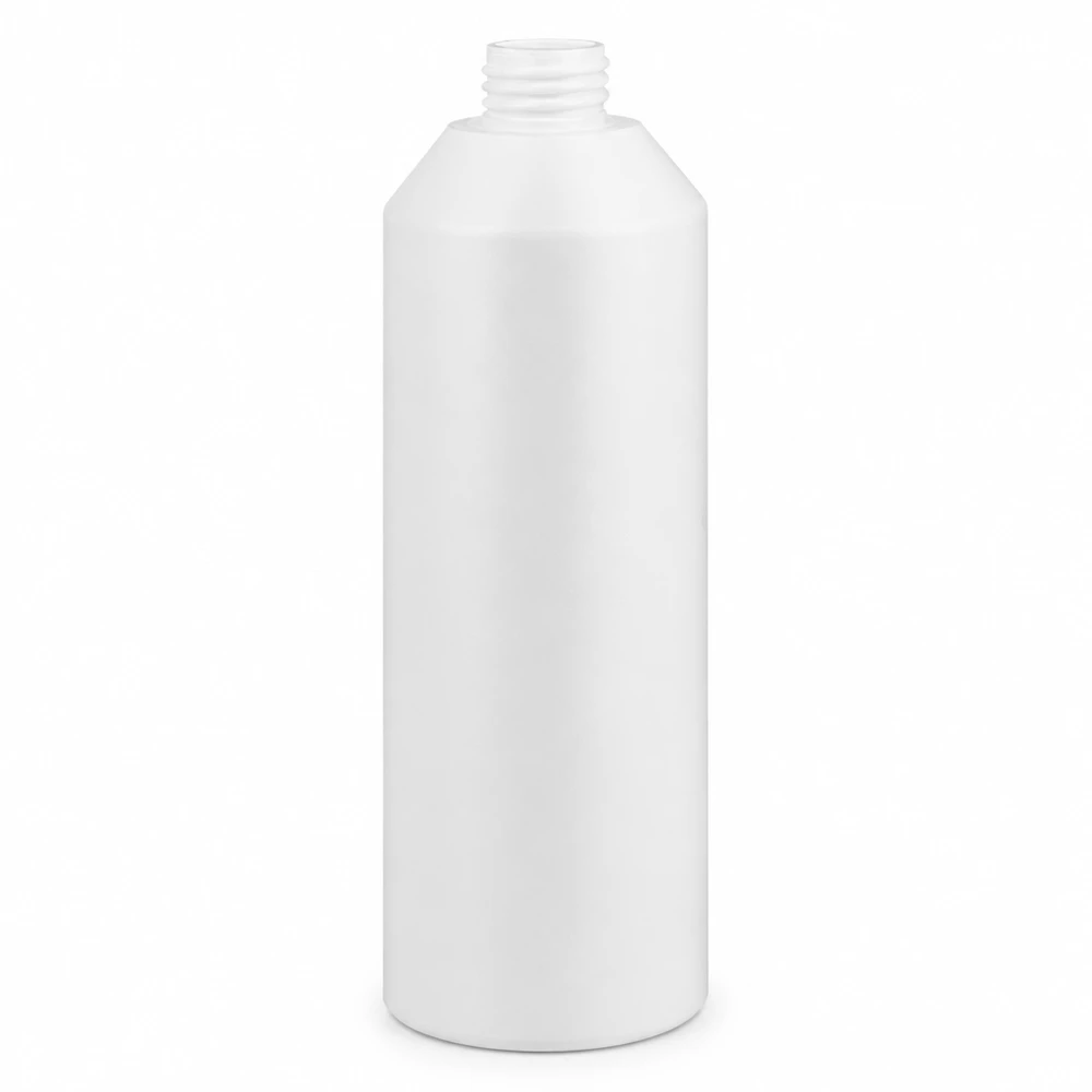 Biała butelka apteczna z HDPE o pojemności 250 ml, bez nakrętki, wykonana z wysokiej jakości tworzywa sztucznego