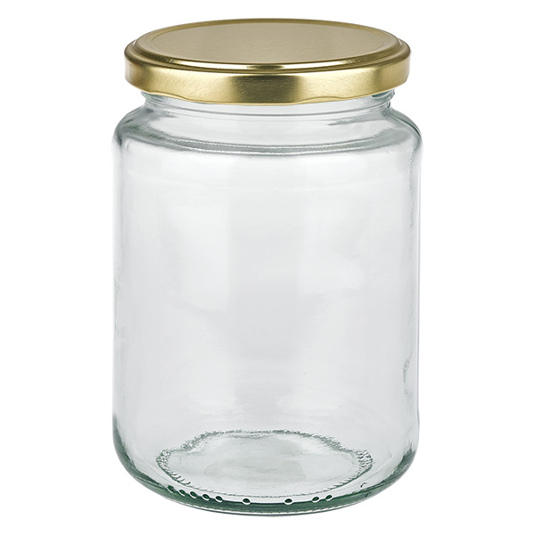 382 ml okr&#261;g&#322;e szk&#322;o z pokrywk&#261; BasicSeal z&#322;ota UNiTWIST