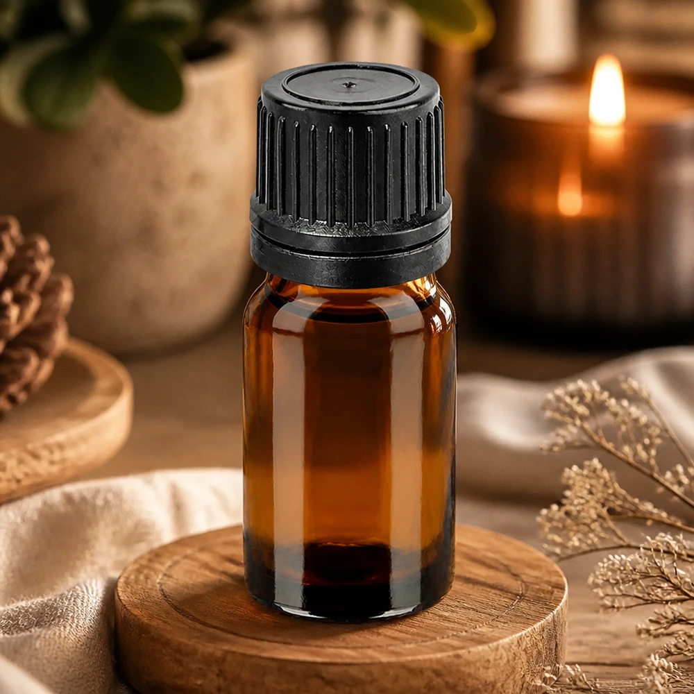Butelka z zakraplaczem 5 ml 1 mm czarna OV BrownLine UT18/5 Mała szklana buteleczka o pojemności 5 ml z zakraplaczem do precyzyjnego dozowania olejków i esencji.