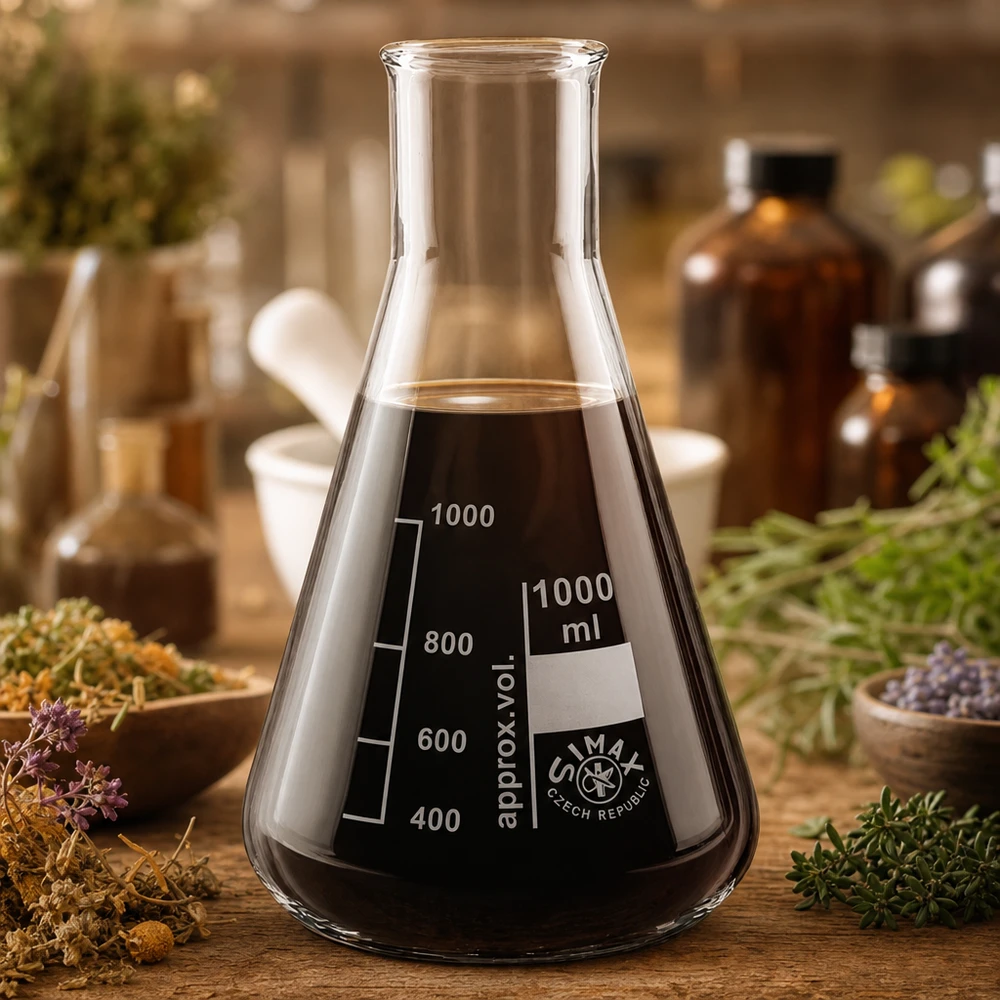 Kolba Erlenmeyera z szeroką szyjką 300 ml Kolba Erlenmeyera 300 ml z szeroką szyjką i podziałką do precyzyjnych pomiarów w laboratorium