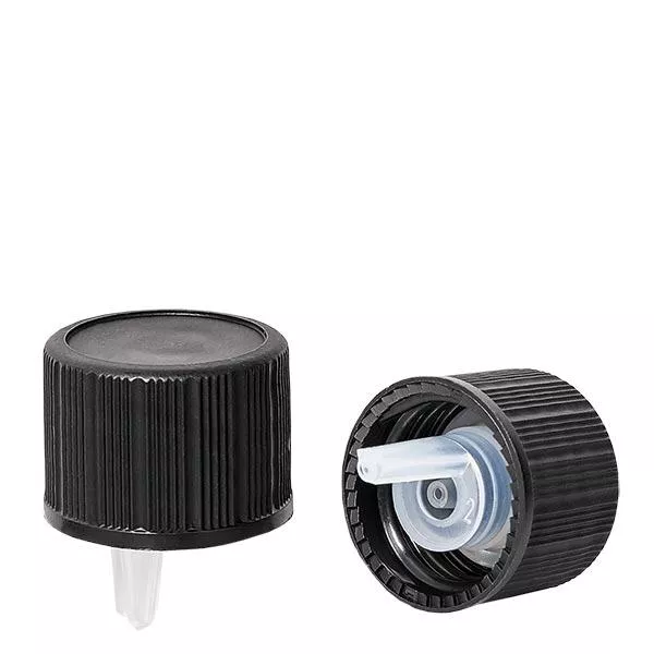 Nasadka kroplomierza 1 mm czarna (DIN18, UT18) w standardzie. Pionowy zakraplacz. Do ApoGlas®, UNiTWIST® i Miron® Apofl. 5-100 ml z gwintem 18 mm. Nasadka kroplomierza 1 mm czarna (DIN18, UT18) w standardzie. Pionowy zakraplacz. Do ApoGlas®, UNiTWIST® i Miron® Apofl. 5-100 ml z gwintem 18 mm.