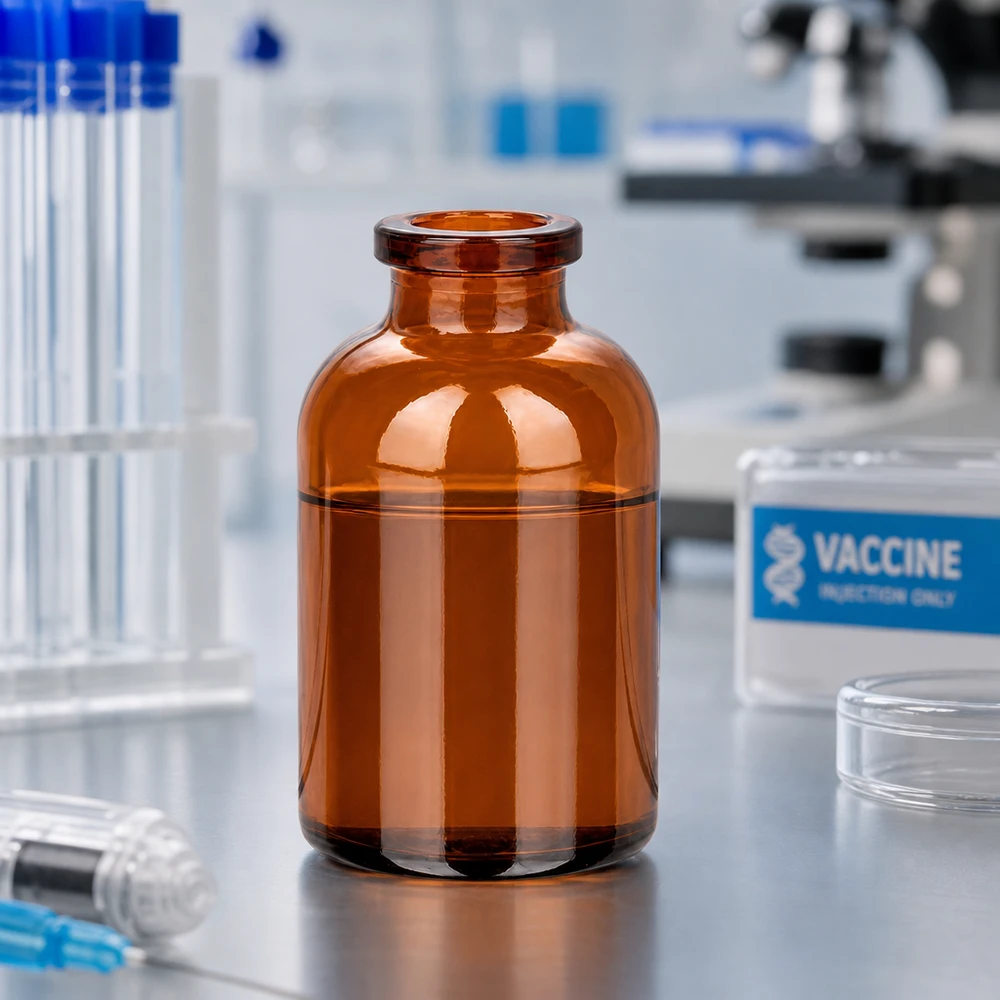Butelka iniekcyjna z bursztynowego szkła 30 ml Apotheken-Injektionsflasche Braunglas 30ml hydrolysebeständig Typ I für Pharmazeutika