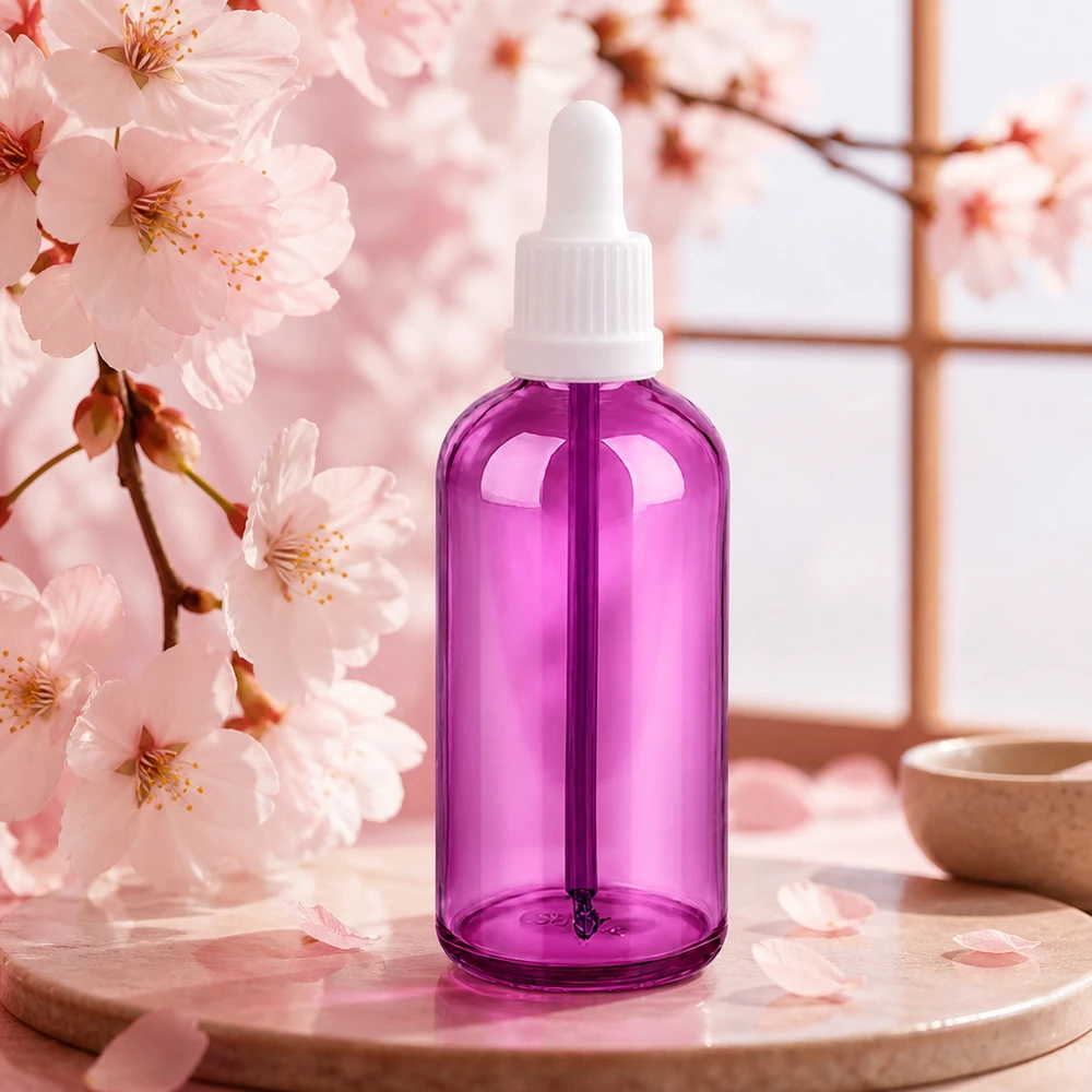 Butelka z pipetą 100 ml biała zakrętka Originality PurpleLine UT18/100 Butelka z pipetą PurpleLine 100 ml z gwintem UT18 do profesjonalnego dozowania produktów kosmetycznych