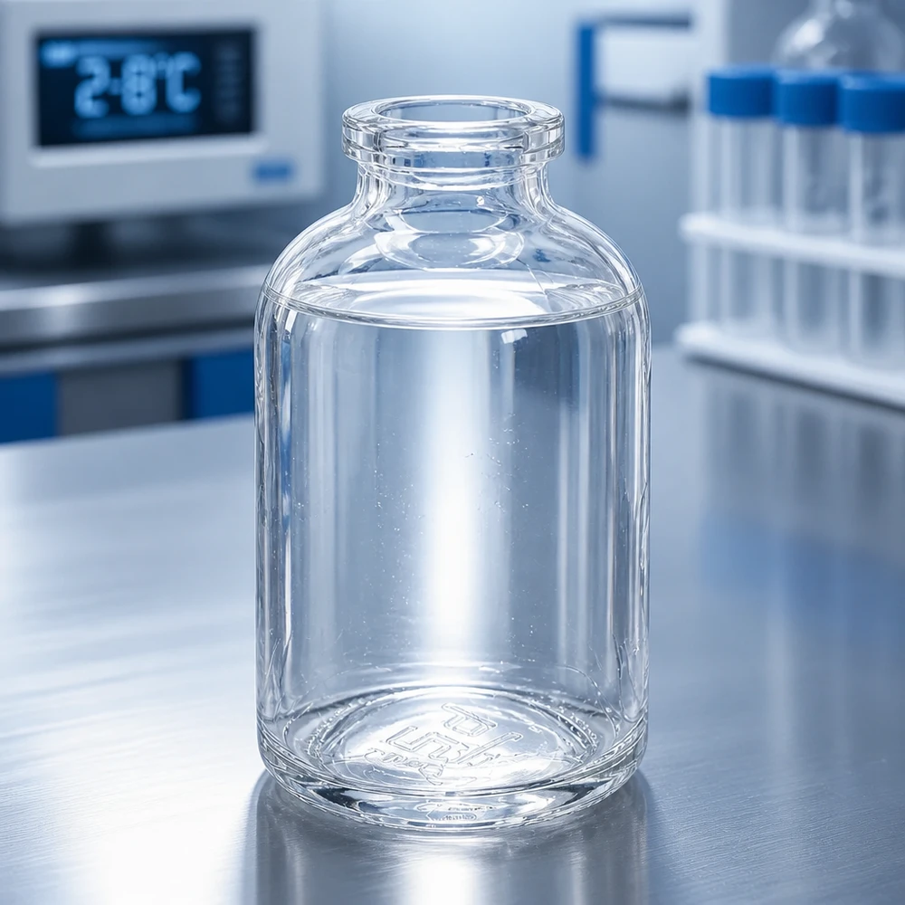 Butelka iniekcyjna z przezroczystego szkła 50 ml Pharmaceutical Grade Injektionsflasche 50ml Klarglas bei kontrollierter Lagertemperatur