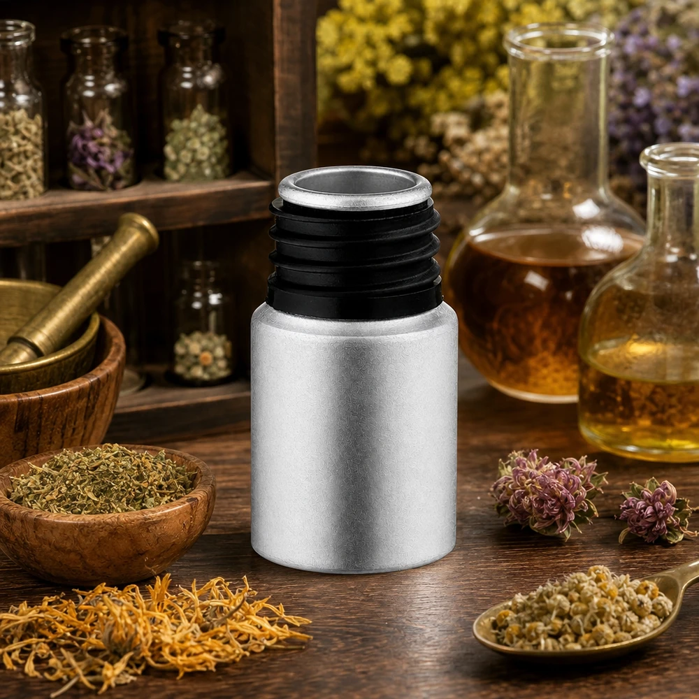 Butelka z barwionego aluminium o pojemności 10 ml Wysokiej jakości aluminiowa butelka o pojemności 10 ml z barwioną powierzchnią do profesjonalnych zastosowań w aromaterapii