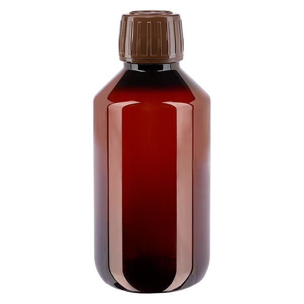 Butelka PET 200 ml z brązową nakrętką OV Butelka PET 200 ml z brązową nakrętką OV