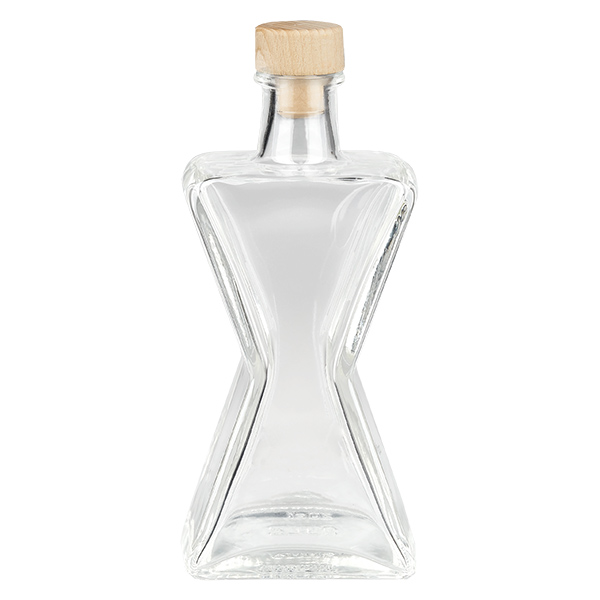 Szklana butelka 200 ml Persiflage z drewnianym korkiem UNiTWIST®