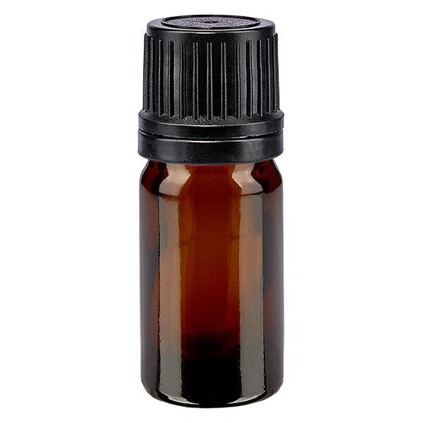 Butelka apteczna brązowa 5ml zakrętka czarny nalew. OV Butelka apteczna brązowa 5ml zakrętka czarny nalew. OV