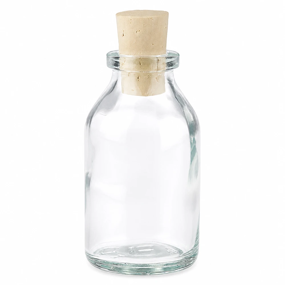 Przezroczysta szklana butelka 20 ml z korkiem 11/14 mm Zylindrische Glasflasche 20ml mit passendem Korken 11/14mm Produktfoto