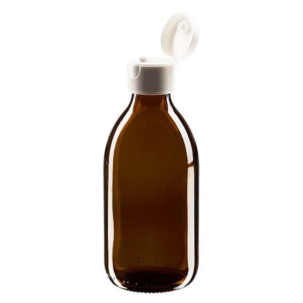 Butelka na lek 250 ml, brązowa, z klapką ApoGlas. Farmaceutyczna jakość produkcji UE. Gwint 28 mm (PP28). (syrop, butelka z lekkiego szkła) Butelka na lek 250 ml, brązowa, z klapką ApoGlas. Farmaceutyczna jakość produkcji UE. Gwint 28 mm (PP28). (syrop, butelka z lekkiego szkła)
