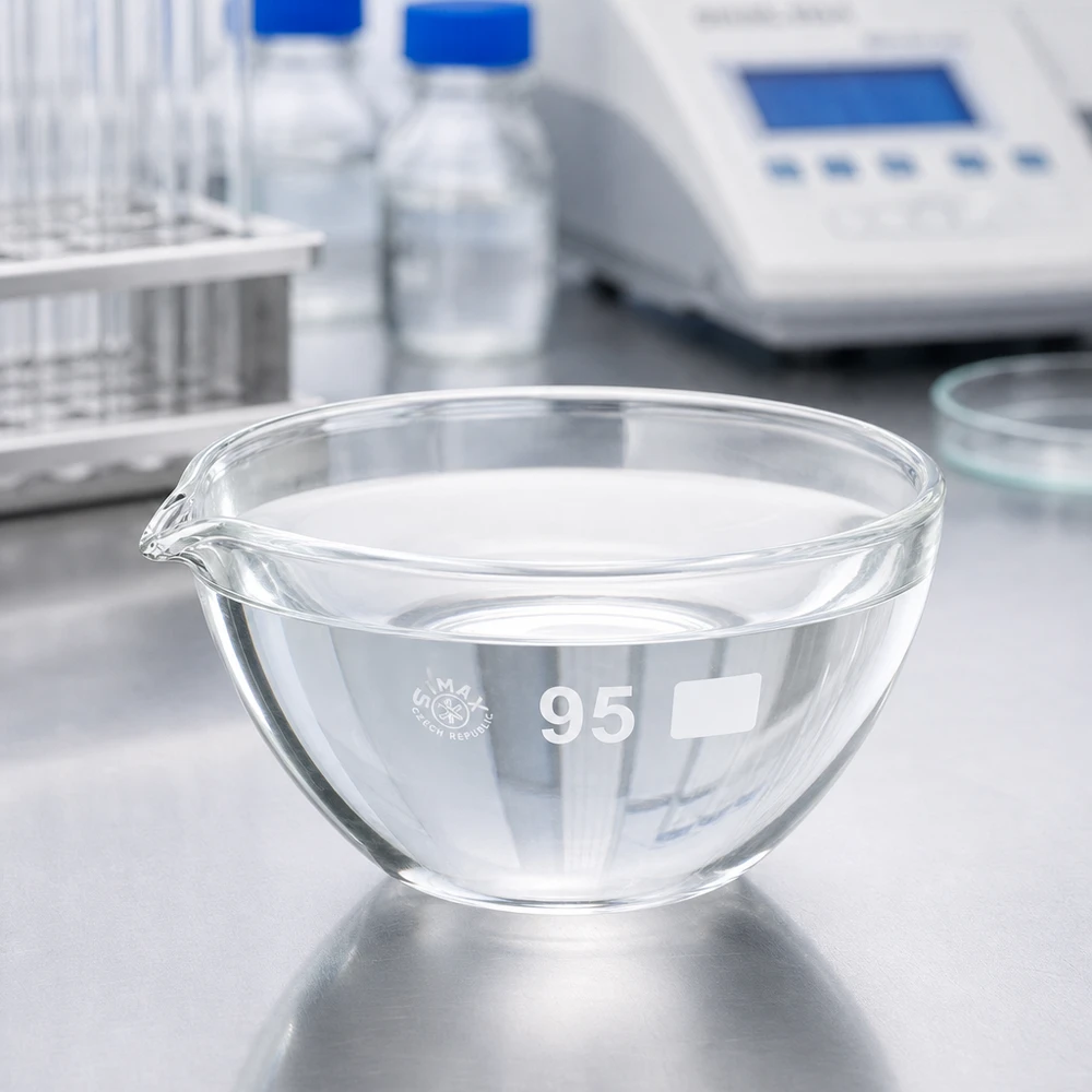 Taca do odparowywania 170 ml z wylewką borokrzemianową Przezroczyste naczynie laboratoryjne o pojemności 170 ml z wylewką dla optymalnej kontroli wizualnej podczas parowania