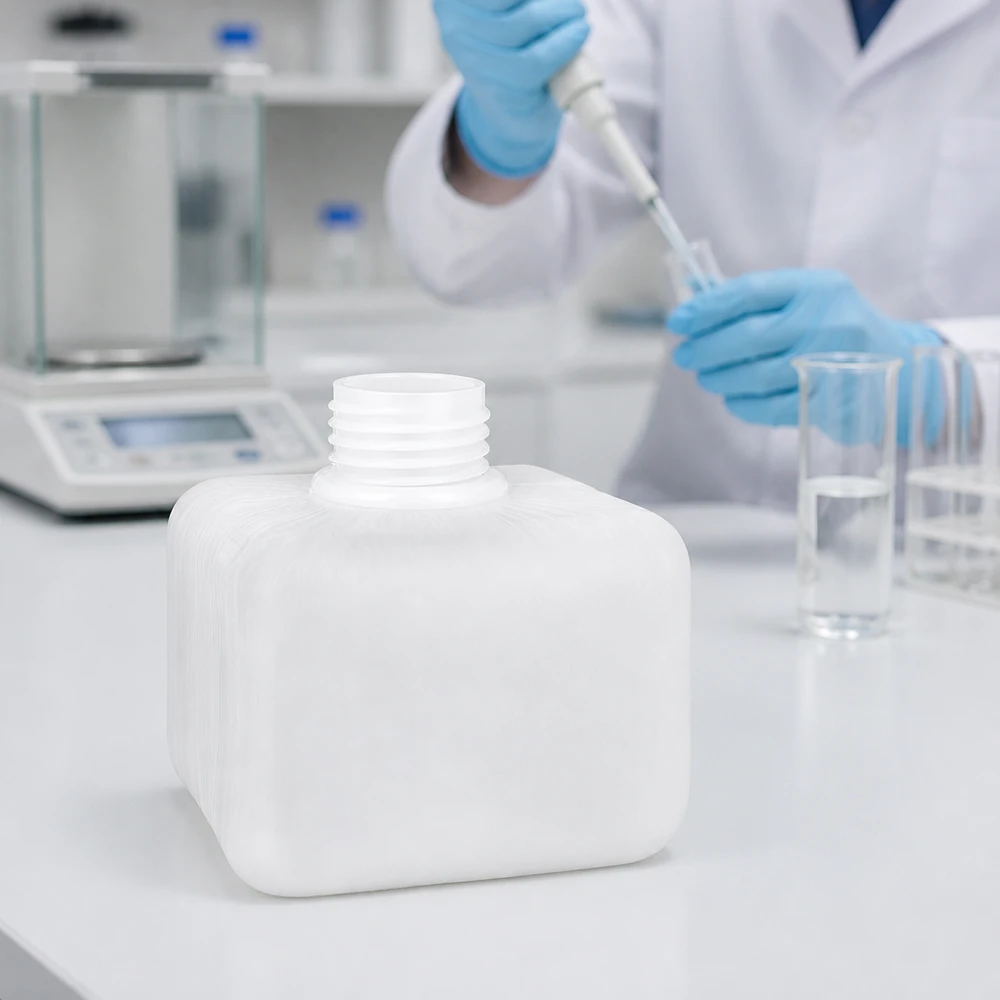 Butelka na chemikalia 250ml, wąska szyjka wykonana z PE-HD, kolor naturalny, GL 28 Butelka na chemikalia z PE-HD, 250 ml, GL28, z wąską szyjką i solidnym gwintem śrubowym, zapewniająca bezpieczne przechowywanie