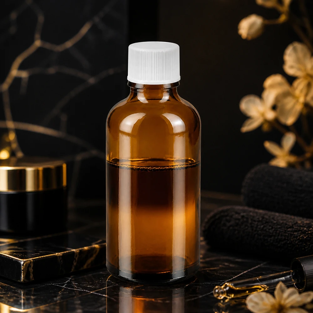 Butelka 50 ml 11 mm SV biała STD BrownLine UT18/50 Wysokiej jakości butelka laboratoryjna o pojemności 50 ml wykonana z wytrzymałego bursztynowego szkła z precyzyjnym gwintem