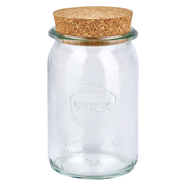 S&#322;oik cylindryczny 145ml WECK RR40 z korkiem naturalny