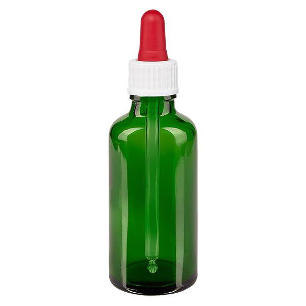 Butelka apteczna zielona 50ml pipeta biała/czerwona szt. Butelka apteczna zielona 50ml pipeta biała/czerwona szt.