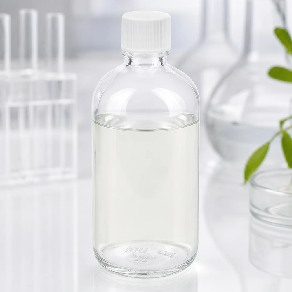 Butelka 100 ml 11 mm SV biała STD ClearLine UT18/100 Napełniona szklana butelka ClearLine o pojemności 100 ml z białą plastikową nakrętką, przeznaczona do zastosowań laboratoryjnych