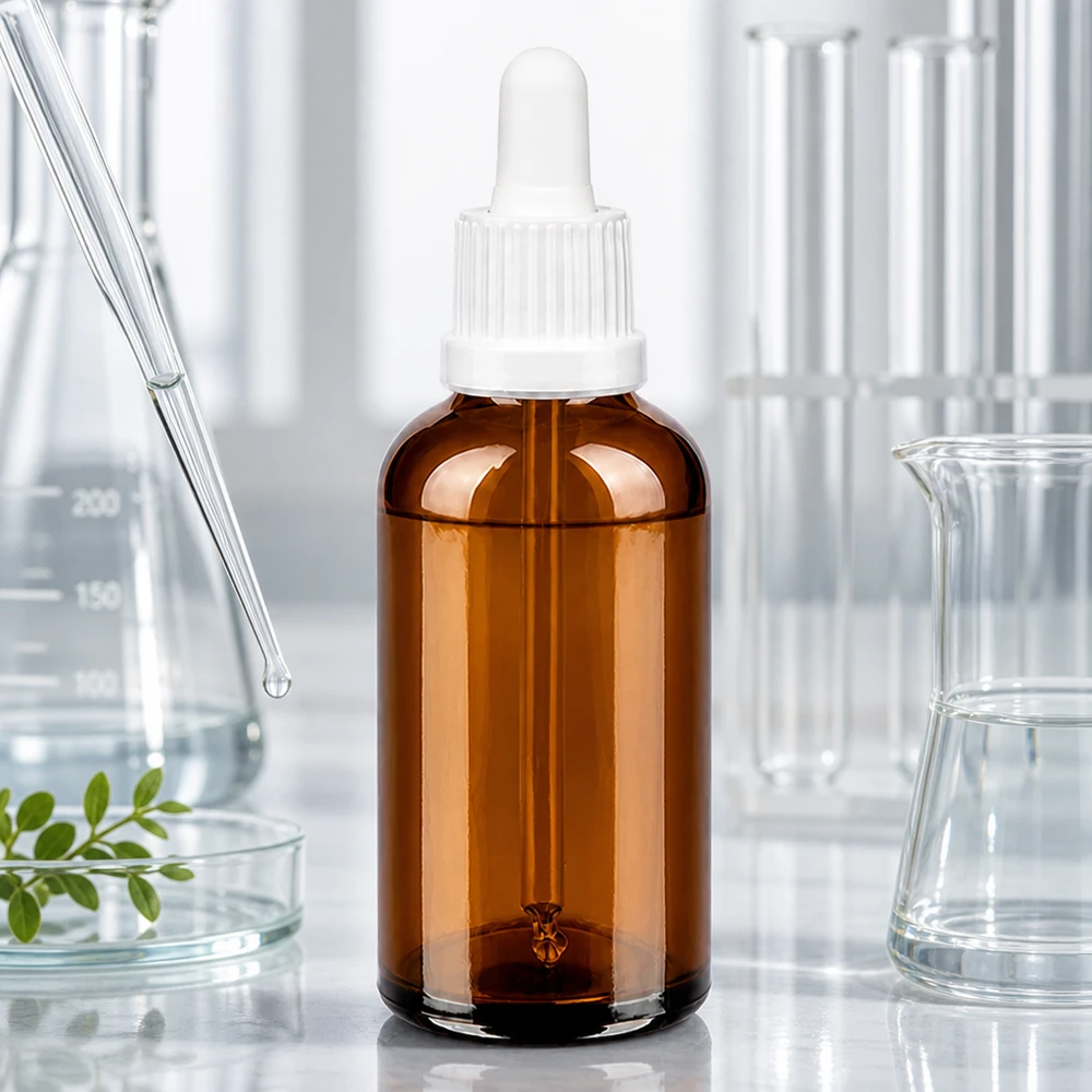 Butelka z pipetą 50 ml z brązowego szkła z zakraplaczem do kosmetyków i aromaterapii
