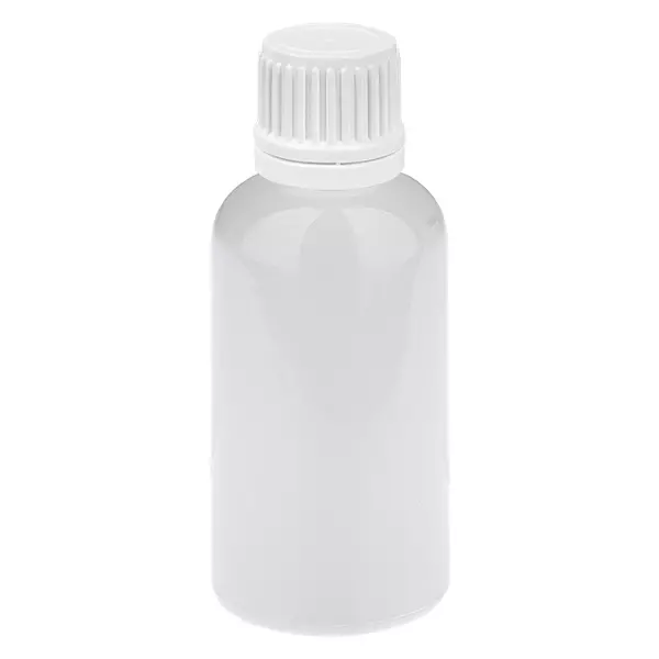 Butelka 30 ml, zakrętka 11 mm, biała, zamknięcie zabezpieczające przed otwarciem przez dzieci WhiteLine UT18/30
