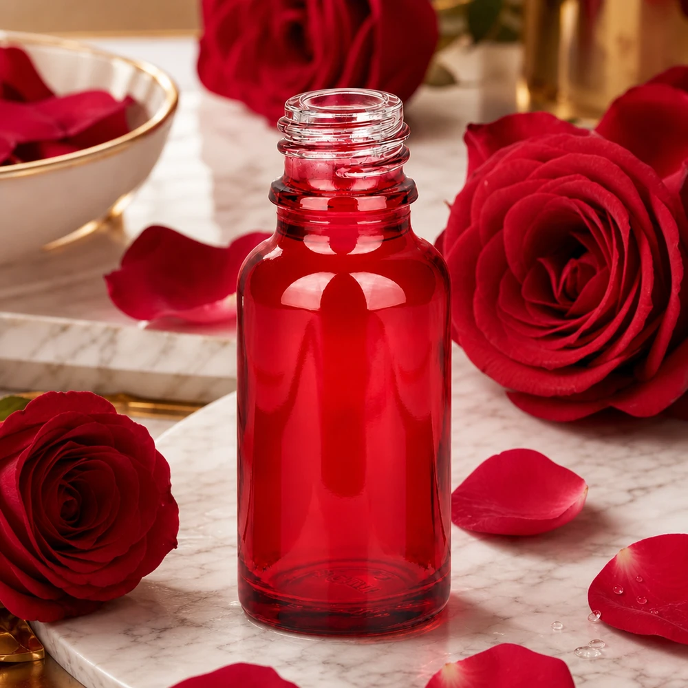 Butelka apteczna 20 ml RedLine UT18/20 UNiTWIST Czerwona 20ml butelka apteczna RedLine UT18/20 UNiTWIST o eleganckim designie do kosmetyków i aromaterapii