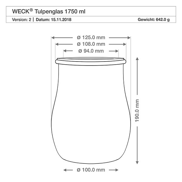 Zestaw 12 s&#322;oik&#243;w Weck 1750 ml s&#322;oiki tulipanowe
