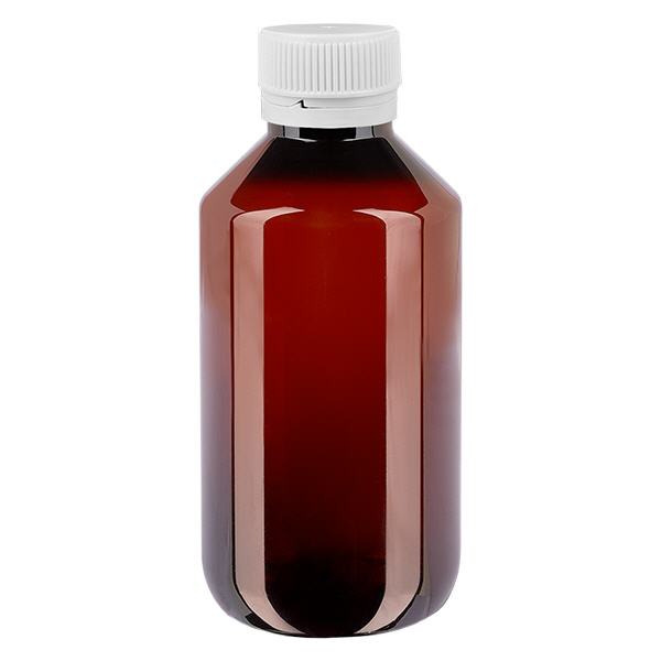 Butelka PET 100 ml z białym karbowanym OV Butelka PET 100 ml z białym karbowanym OV