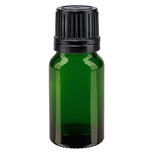 Butelka apteczna zielona 10ml zakrętka czarna nalewak r. OV Butelka apteczna zielona 10ml zakrętka czarna nalewak r. OV