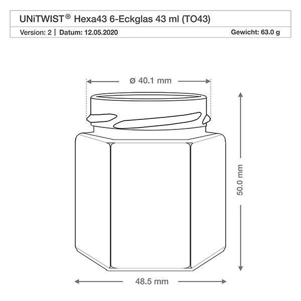 UNiTWIST Hexa47 - 6-komorowy słoik o pojemności 47 ml TO43 UNiTWIST Hexa47 - 6-komorowy słoik o pojemności 47 ml TO43