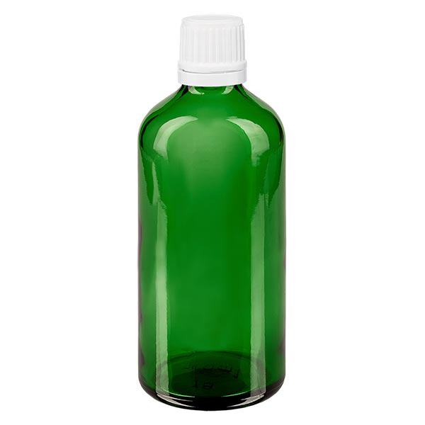 Butelka apteczna zielona 100ml zakrętka biała OV Butelka apteczna zielona 100ml zakrętka biała OV